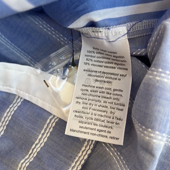 NWT! TOMMY HILFIGER Size 6 blue with white striped shirt dress - Picture 8 of 9